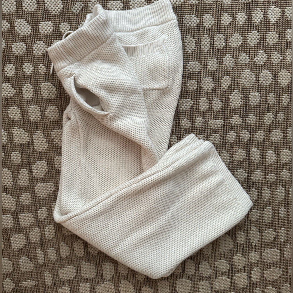 PINK Victoria’s Secret Cream Waffle Knit Lounge Jogger Pants XS